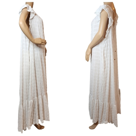 Free People Oversized white maxi dress Pockets medium oversized - Picture 3 of 15